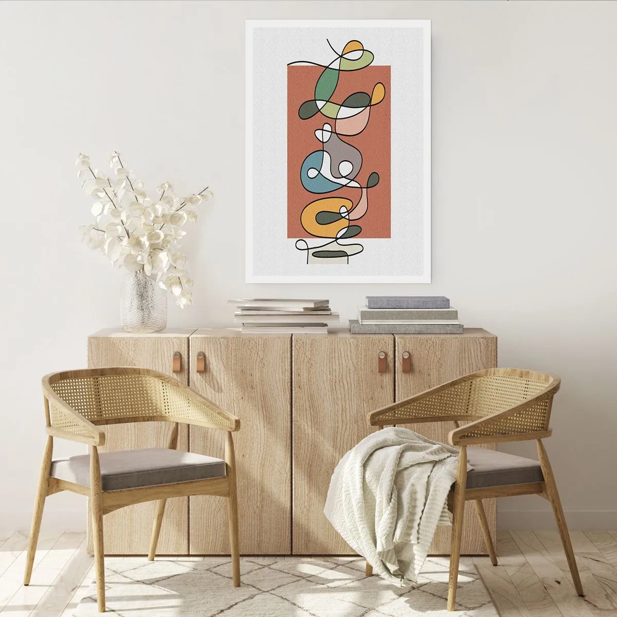 Plakat - Abstraktion: et farverigt virvar - 30x40 cm