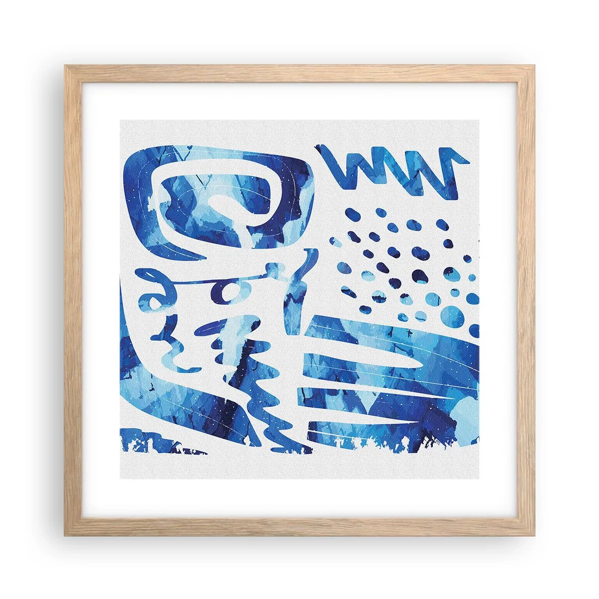 Plakat i ramme af lyst egetræ - Tilbage til rødderne - 40x40 cm