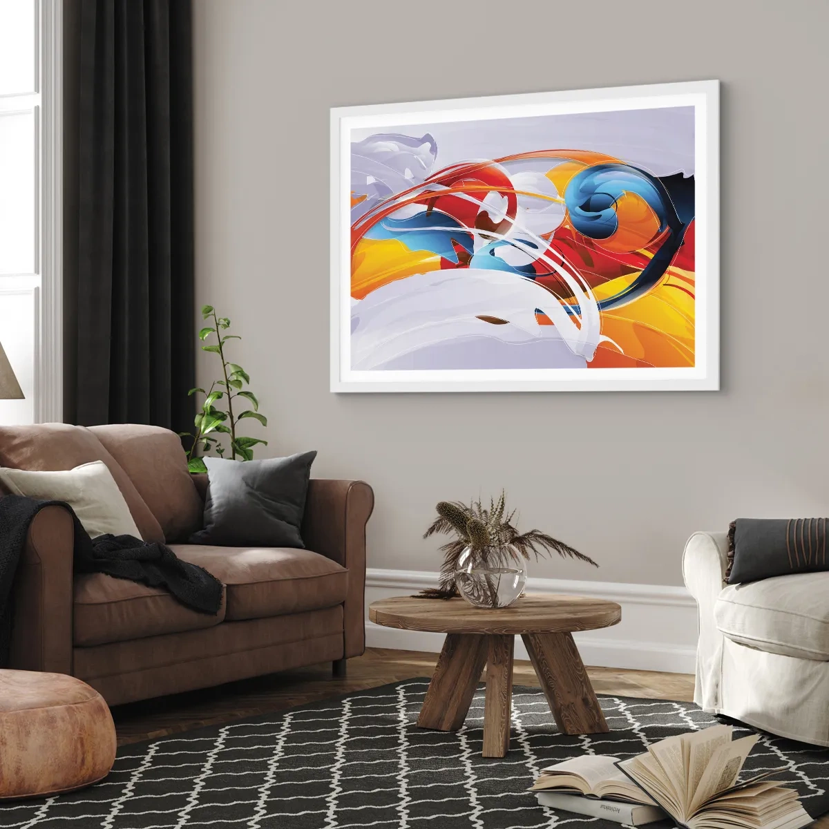 Plakat i hvid ramme - Elementernes dans - 50x40 cm