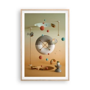 Plakat i ramme af lyst egetræ - Alt kan ske - 61x91 cm