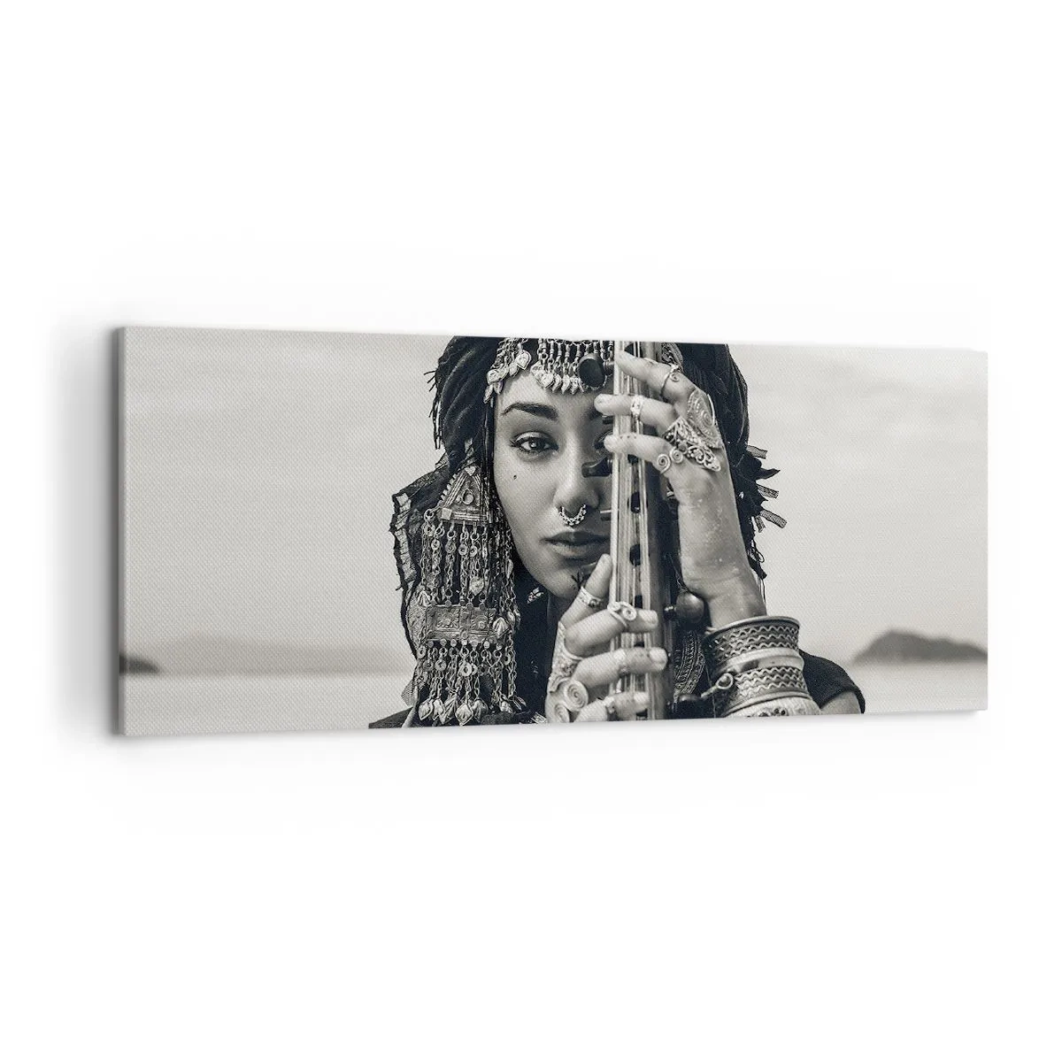 Lærredstryk - Billede på lærred - Selve den orientalske musik - 120x50 cm