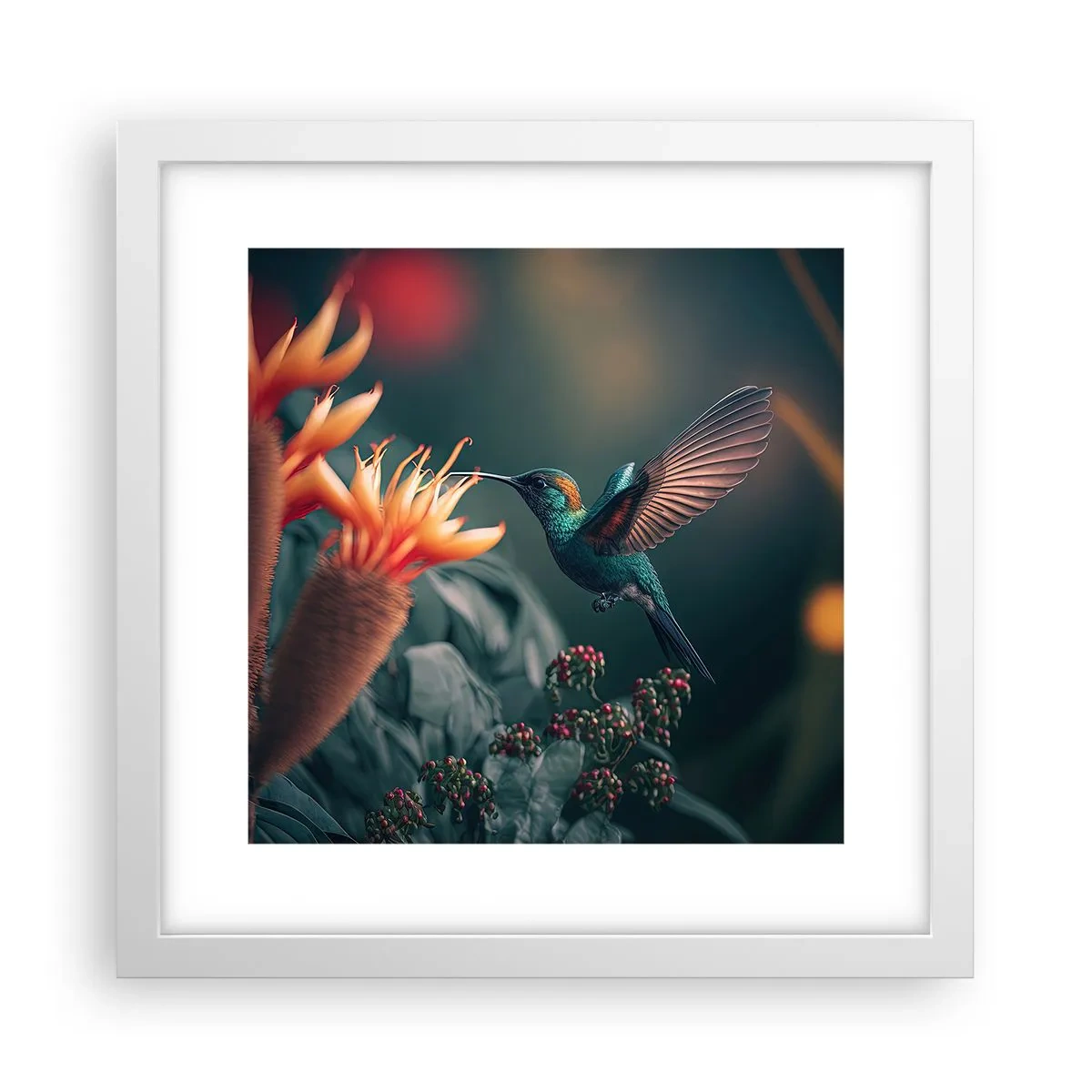 Plakat i hvid ramme - Et virkelig farverigt liv - 30x30 cm