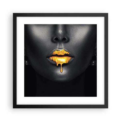 Plakat i sort ramme - Gyldenmund - 40x40 cm