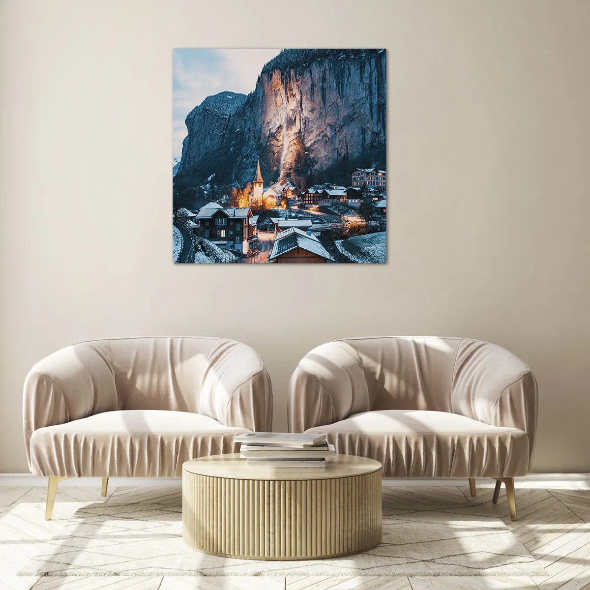 Billede på glas - Vinterens lysende ånd - 50x50 cm