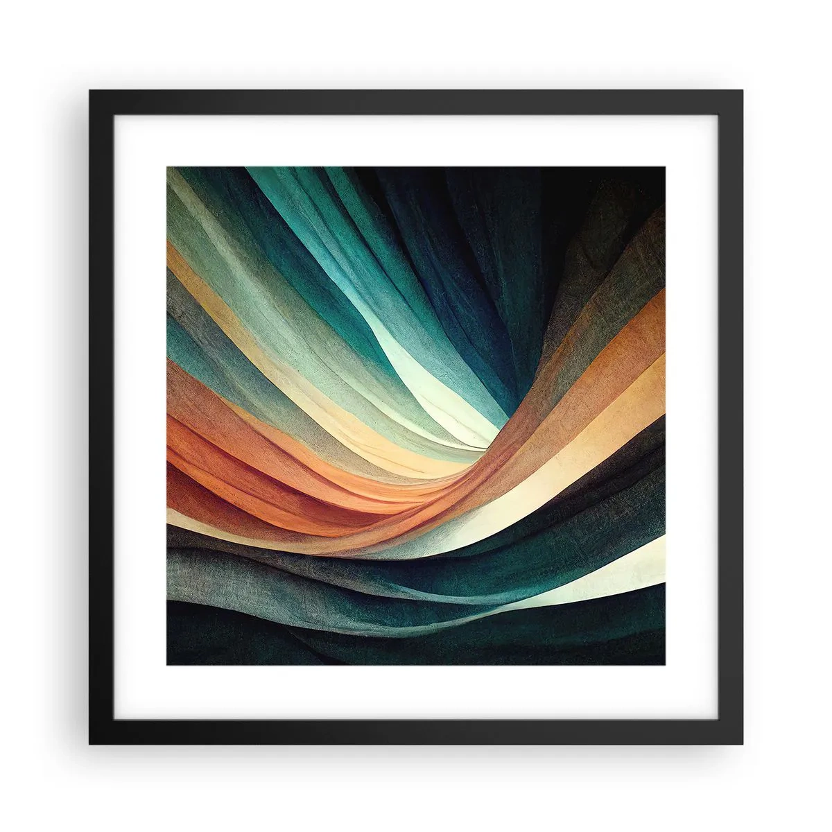Plakat i sort ramme - Vævet af farver - 40x40 cm