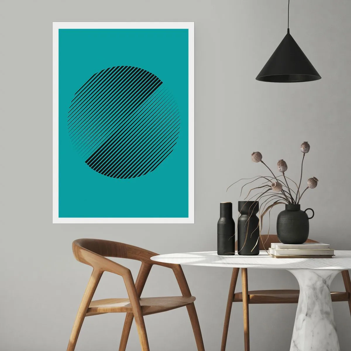 Plakat - Cirklen - en geometrisk variation - 30x40 cm