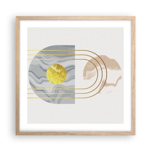 Plakat i ramme af lyst egetræ - Lysstyrke og udstråling - 50x50 cm