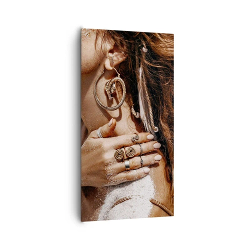 Lærredstryk - Billede på lærred - Dronning af den vilde strand - 65x120 cm