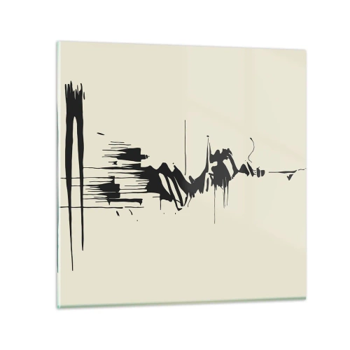 Billede på glas - Skyndsom abstraktion - 30x30 cm