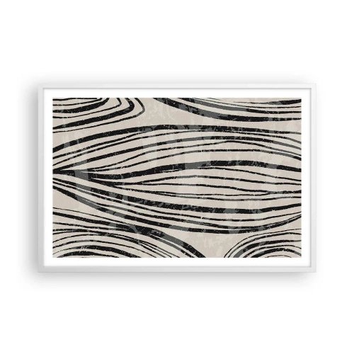 Plakat i hvid ramme - Et spild af linjer - 91x61 cm