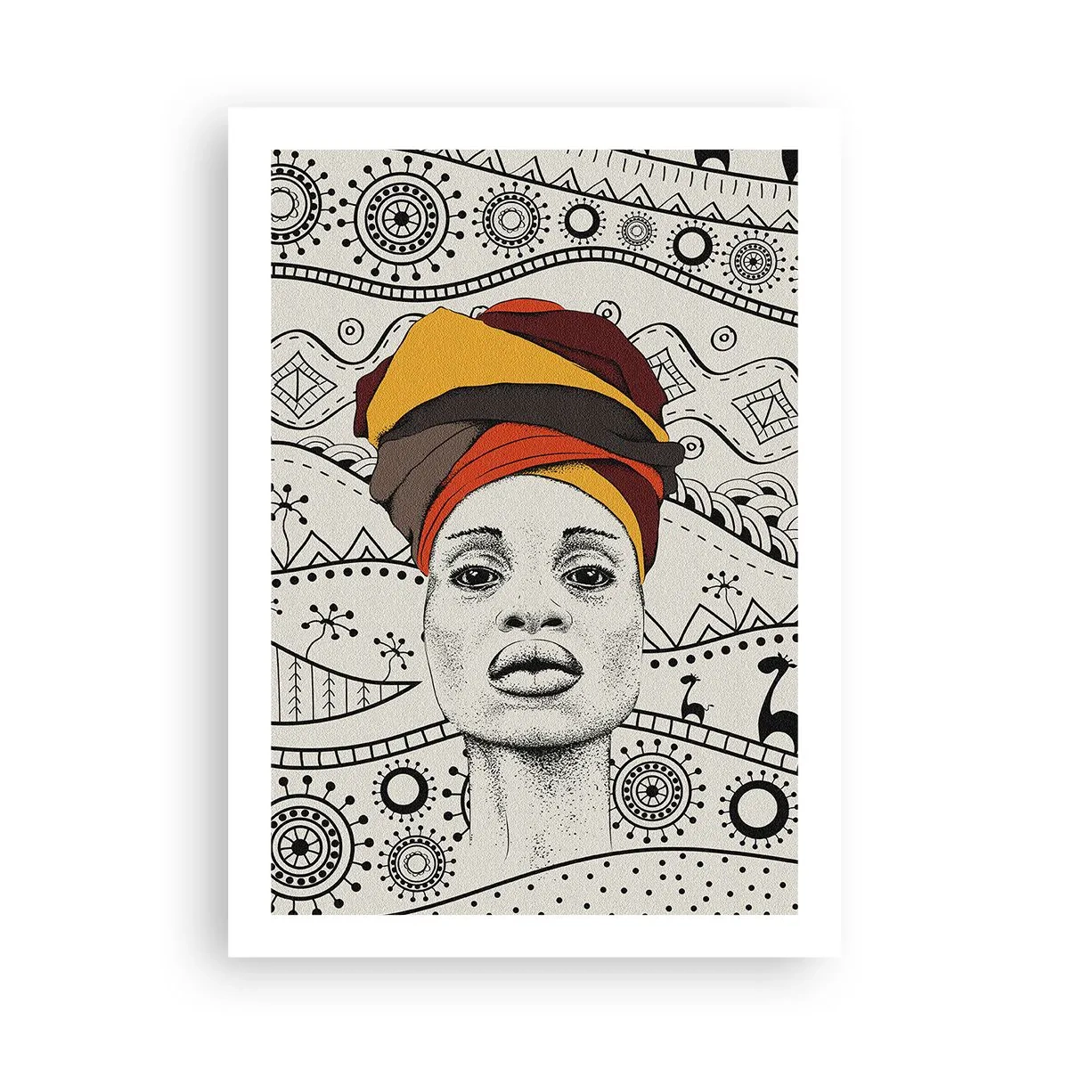 Plakat - Afrikansk portræt - 50x70 cm