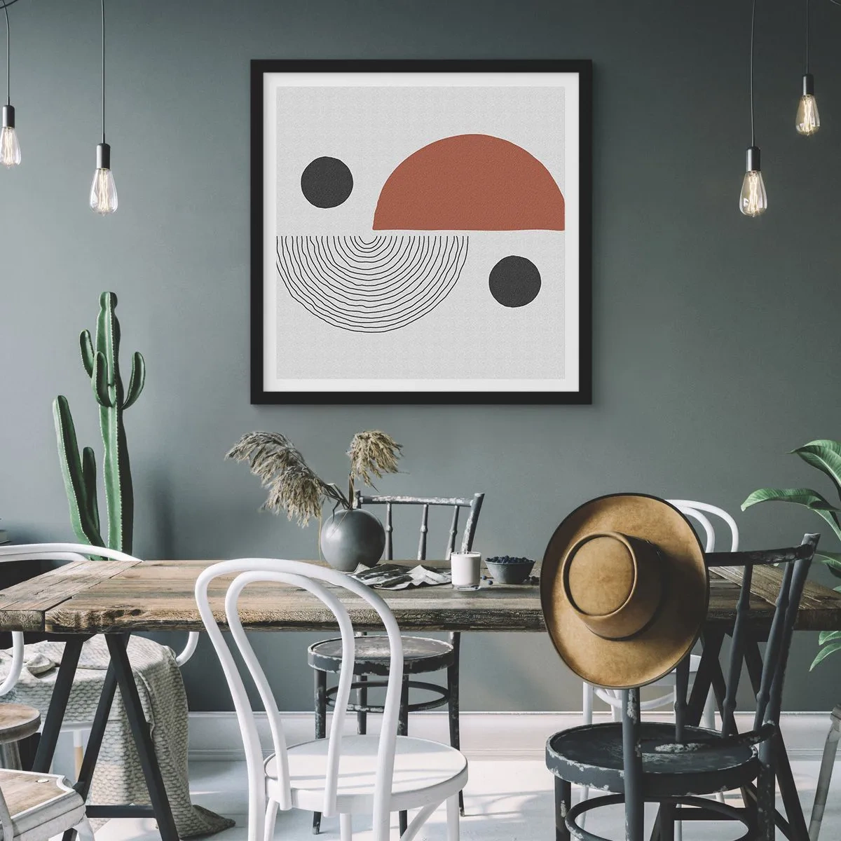 Plakat i sort ramme - Perfektion af hjulet - 50x50 cm