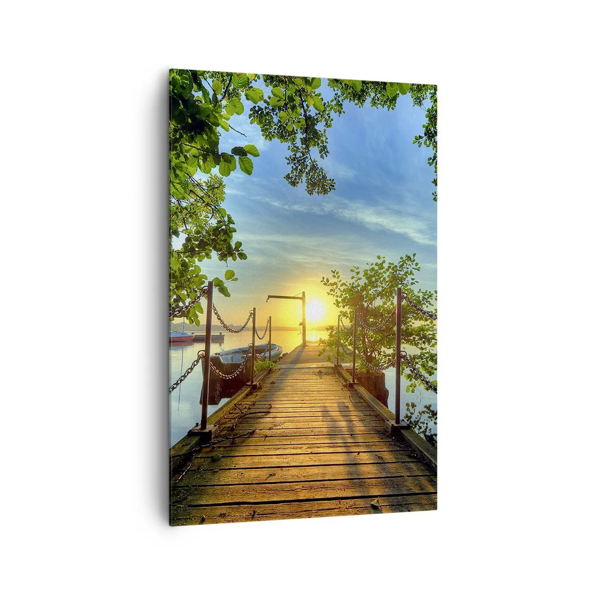 Lærredstryk - Billede på lærred - Mod vest ved vandet - 80x120 cm