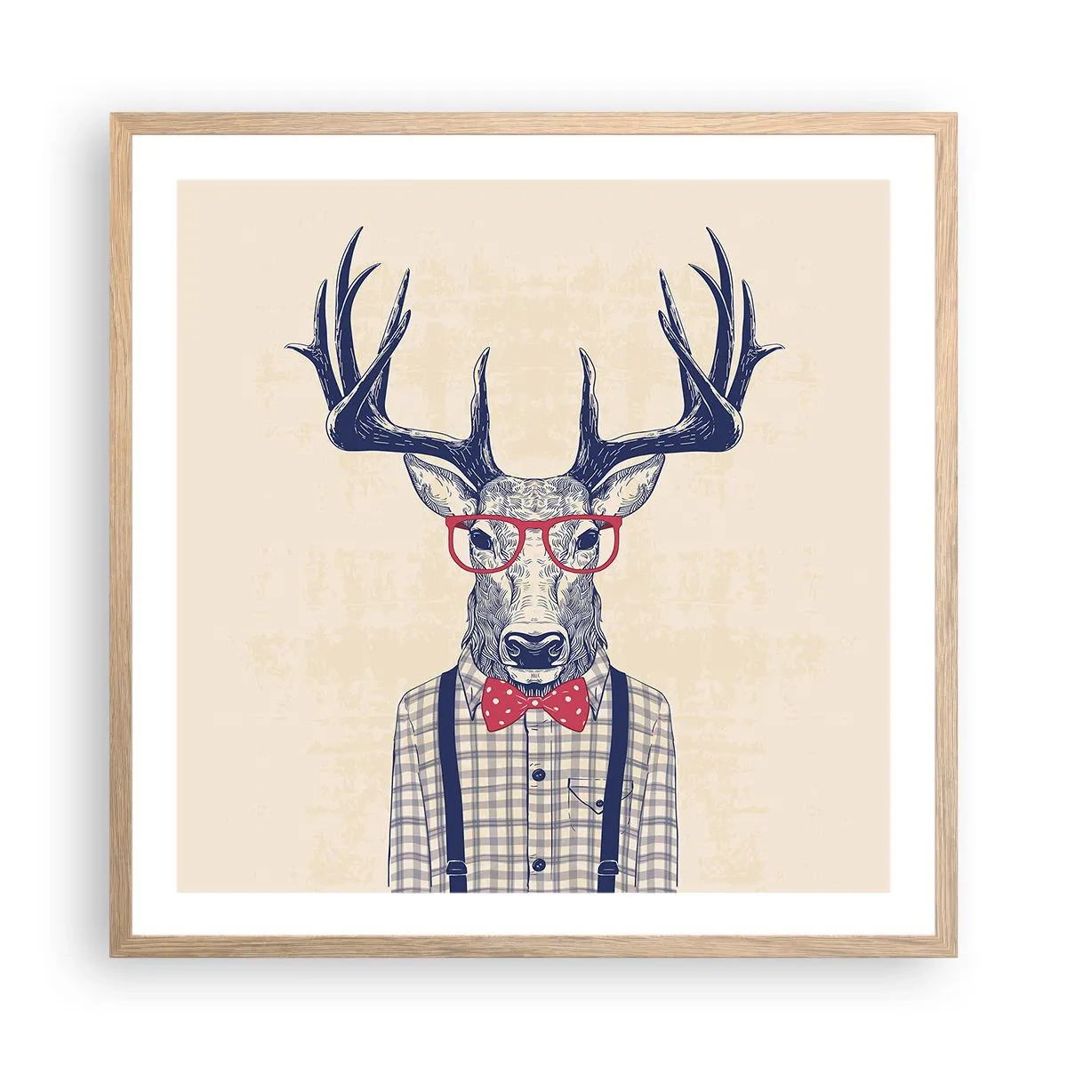 Plakat i ramme af lyst egetræ - Et underholdende ekstravaganza - 60x60 cm