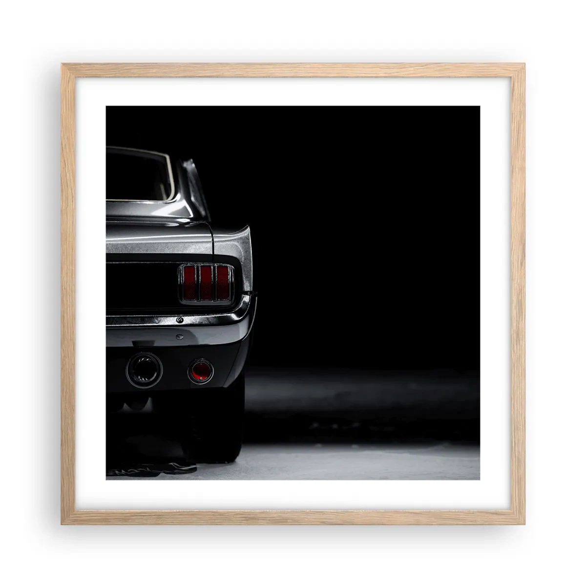 Plakat i ramme af lyst egetræ - Klassisk charme - 50x50 cm