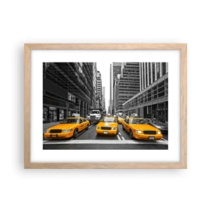 Plakat i ramme af lyst egetræ - Det er os, der farver byen - 40x30 cm