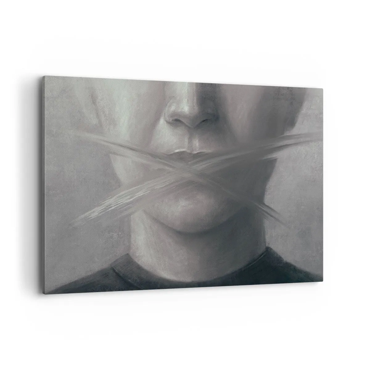 Lærredstryk - Billede på lærred - Ikke et ord - 120x80 cm