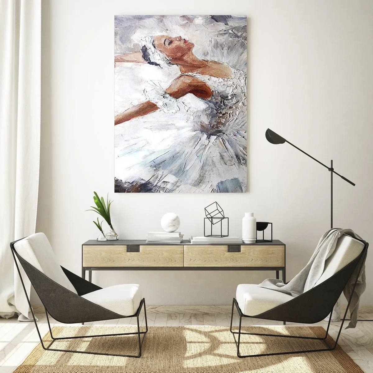 Billede på glas - Blød og let som tyl - 70x100 cm