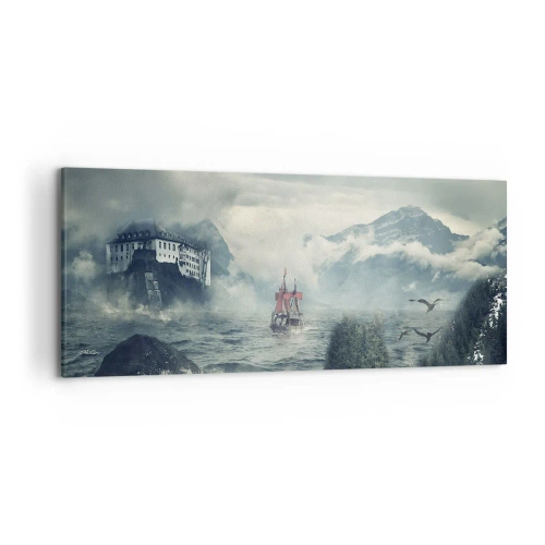 Lærredstryk - Billede på lærred - På magiske vande - 120x50 cm