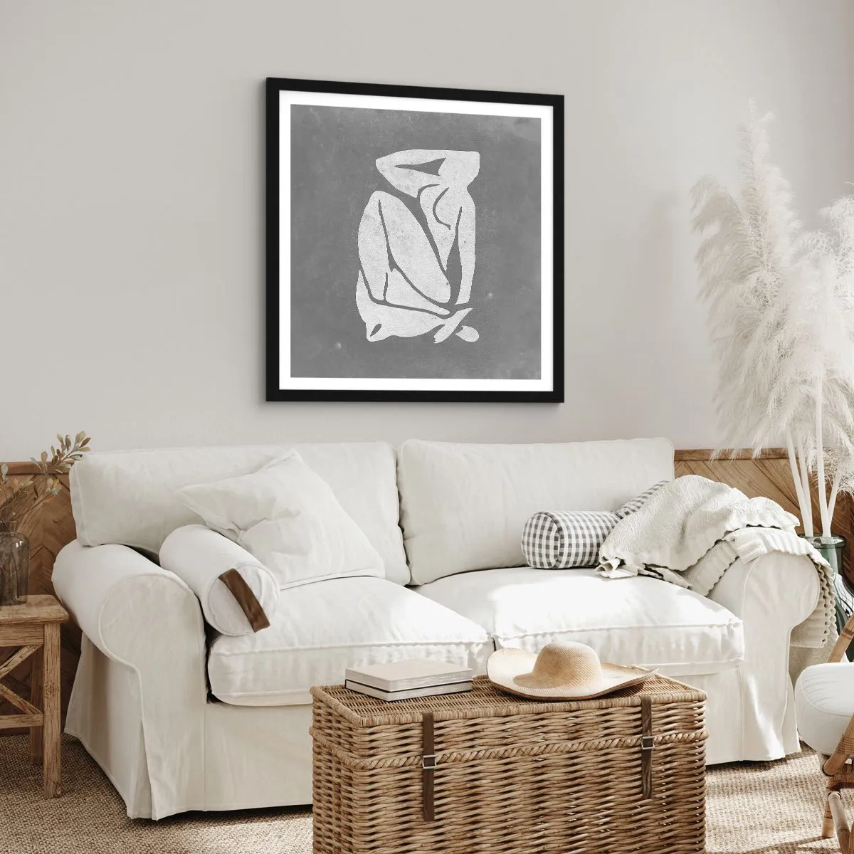 Plakat i sort ramme - I drømmerier - 60x60 cm