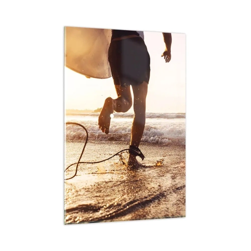 Billede på glas - For at møde bølgen - 80x120 cm