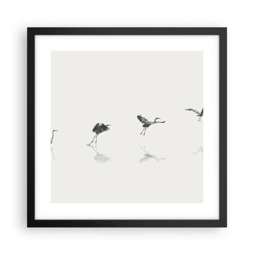 Plakat i sort ramme - Fire enkle trin - 40x40 cm