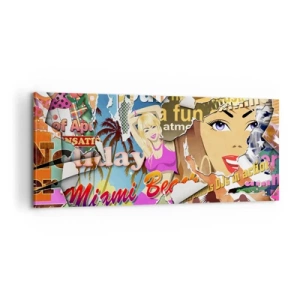 Lærredstryk - Billede på lærred - Tilbageblikke på ferien - 100x40 cm