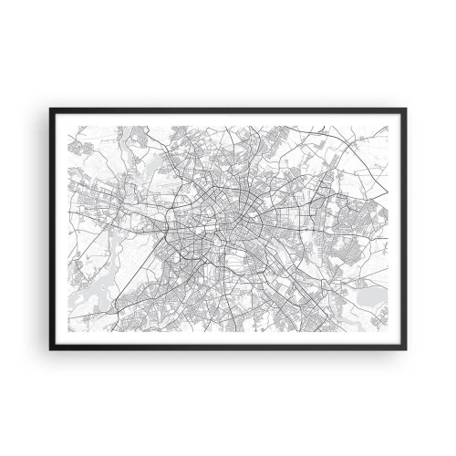 Plakat i sort ramme - Berlins blomst - 91x61 cm