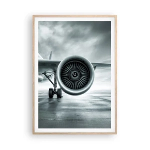 Plakat i ramme af lyst egetræ - Der er kraft! - 70x100 cm