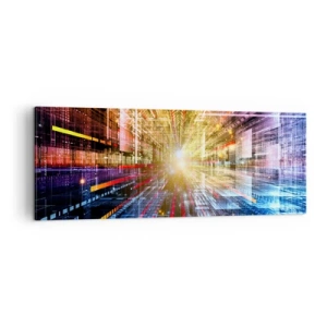 Lærredstryk - Billede på lærred - Lysende korridor - 140x50 cm