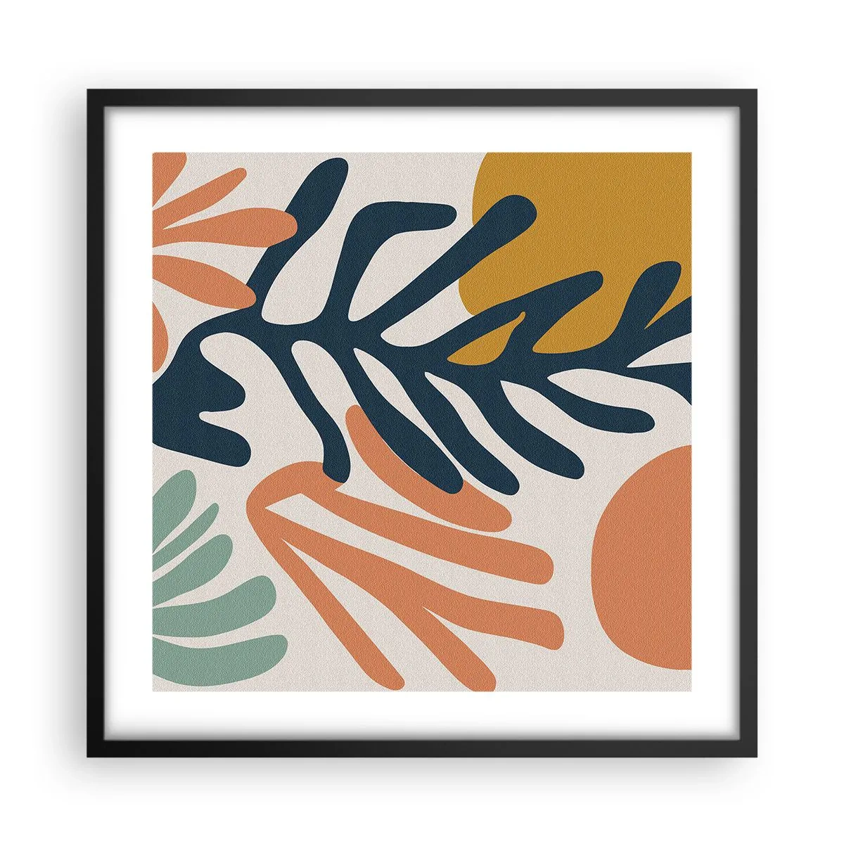 Plakat i sort ramme - Koralhav - 50x50 cm