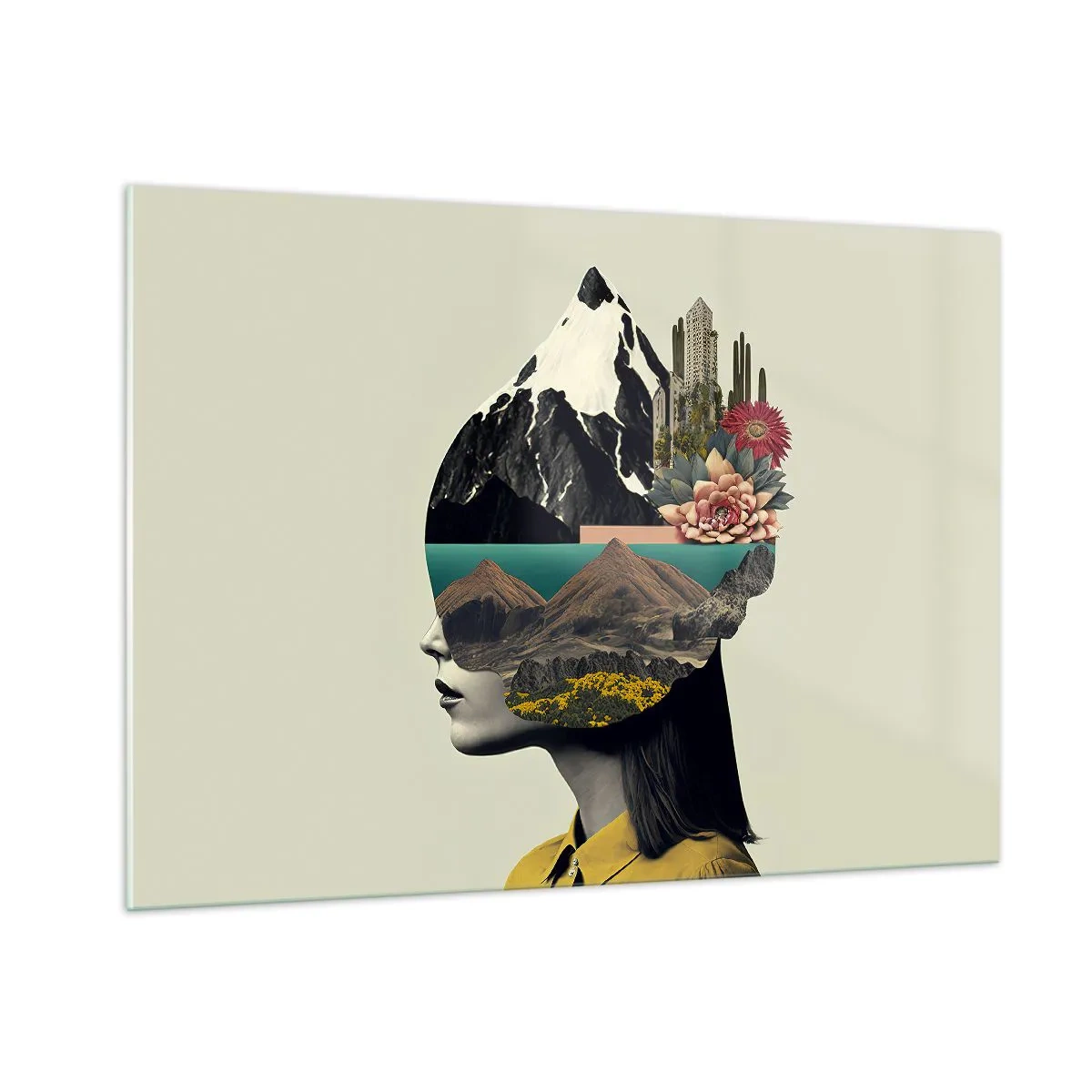 Billede på glas - Kvinden - altid et mysterium - 100x70 cm