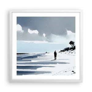 Plakat i hvid ramme - Alene - 50x50 cm