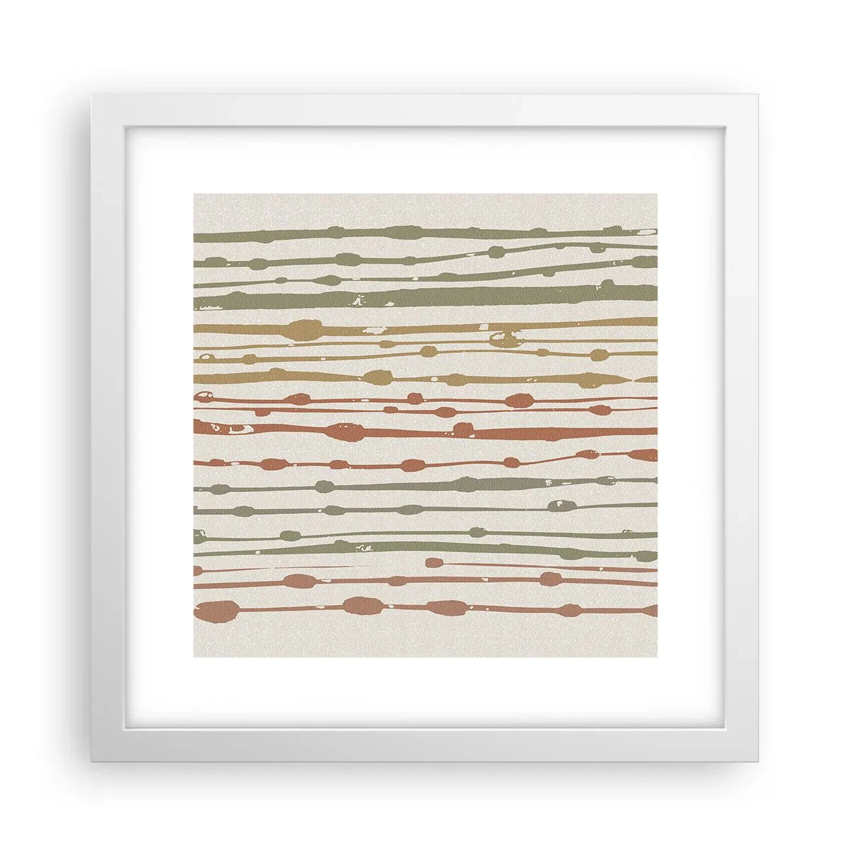 Plakat i hvid ramme - Musikalsk farvenotation - 30x30 cm