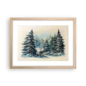 Plakat i ramme af lyst egetræ - Klar til jul - 40x30 cm