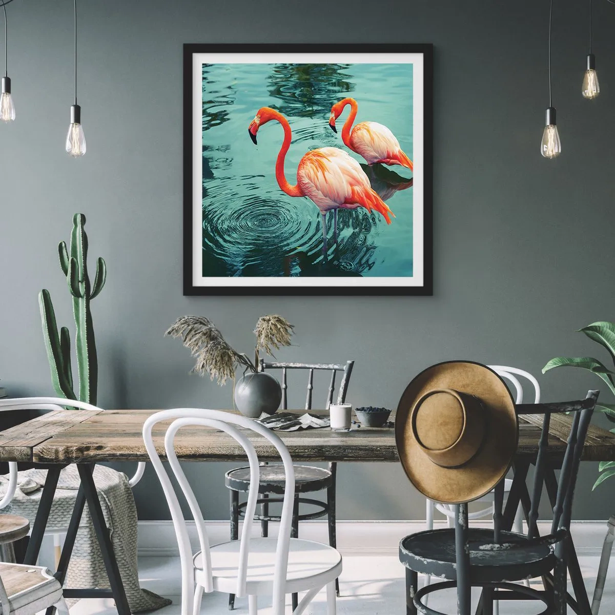 Plakat i sort ramme - Vi er nu på mode - 40x40 cm