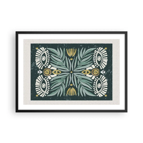 Plakat i sort ramme - Som en folkeudskæring - 70x50 cm