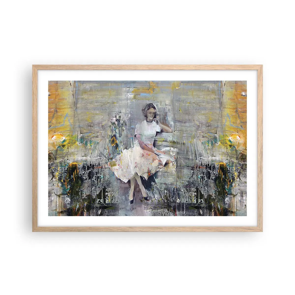 Plakat i ramme af lyst egetræ - Klassisk og moderne - 70x50 cm