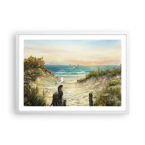 Plakat i hvid ramme - Vindstille tilbagetog - 70x50 cm