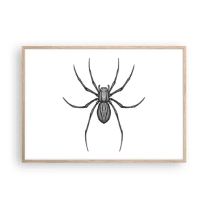 Plakat i ramme af lyst egetræ - Foruroligende præcision - 100x70 cm