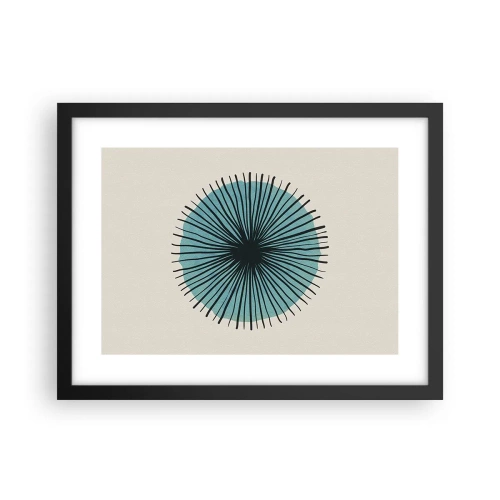 Plakat i sort ramme - Strålende på blå - 40x30 cm