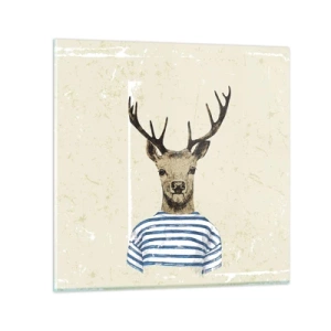 Billede på glas - Fordi jeg kan lide stribede skjorter! - 50x50 cm