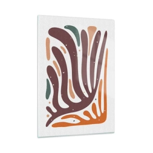 Billede på glas - Strålende organisk komposition - 50x70 cm