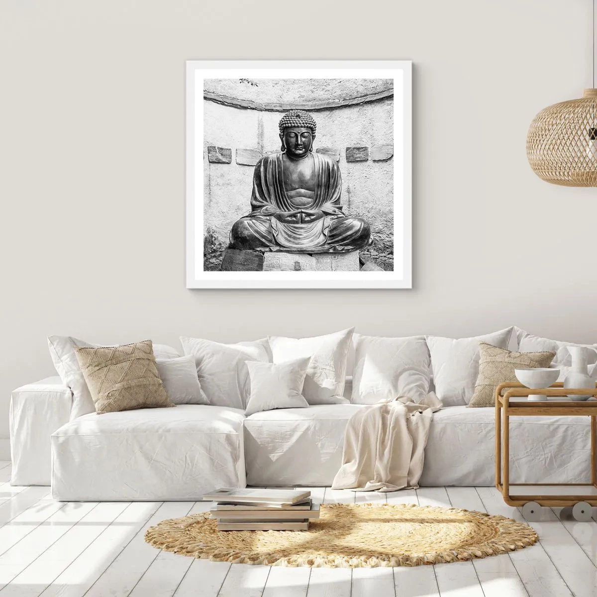 Plakat i hvid ramme - Ved fredens kilde - 60x60 cm