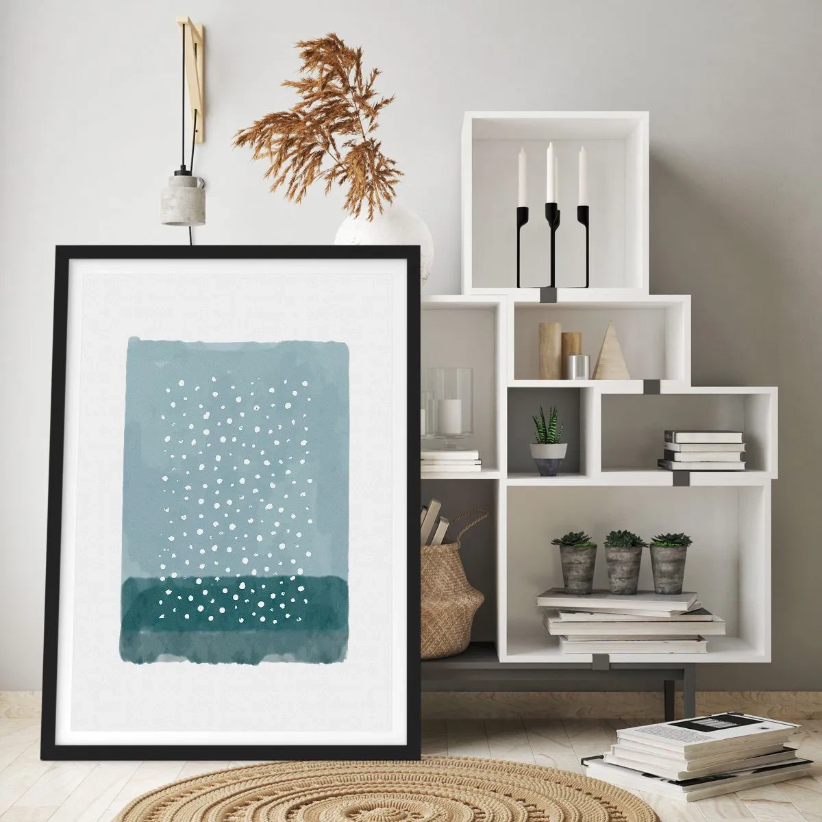 Plakat i sort ramme - Dyrket i blåt - 30x40 cm