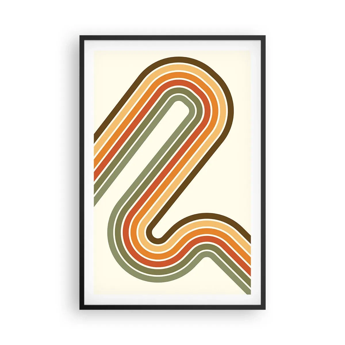 Plakat i sort ramme - Zigzag til destinationen - 61x91 cm