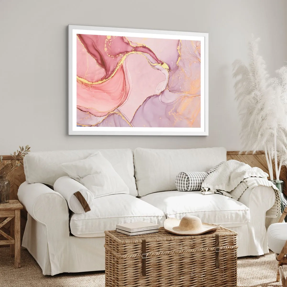 Plakat i hvid ramme - Et kærtegn af farver - 40x30 cm