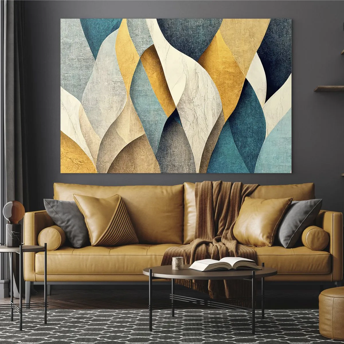 Billede på glas - Rytme og bølger - 120x80 cm