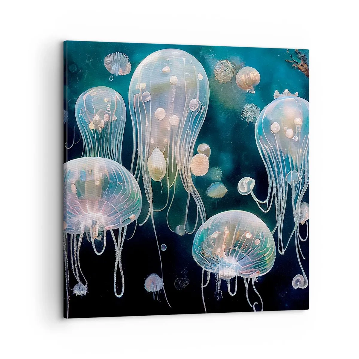 Lærredstryk - Billede på lærred - Undervandsbold - 50x50 cm