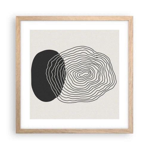 Plakat i ramme af lyst egetræ - Varighed og vibration - 40x40 cm